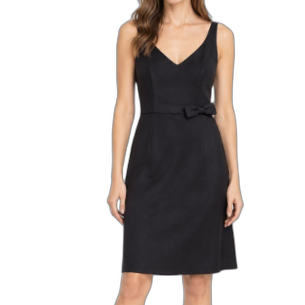 Banana Republic Womens 6 Silk Black Cocktail Dress with Bow